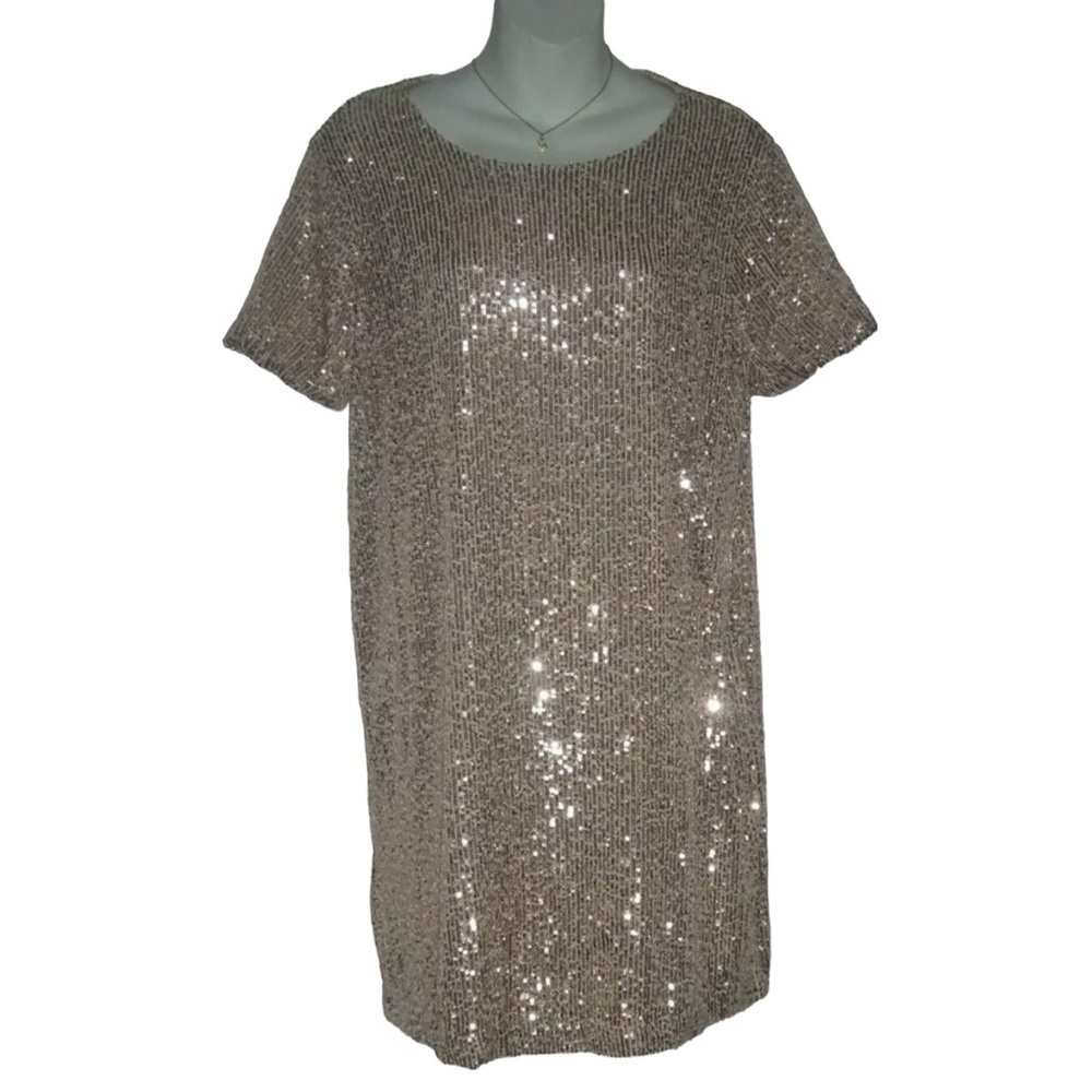 Ophelia Rose Dress Sequin Gold Glam Party Regency Mob Wife Glam Rock Holiday Art